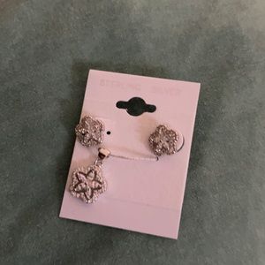 Earrings and pendant set 925 sterling silver.